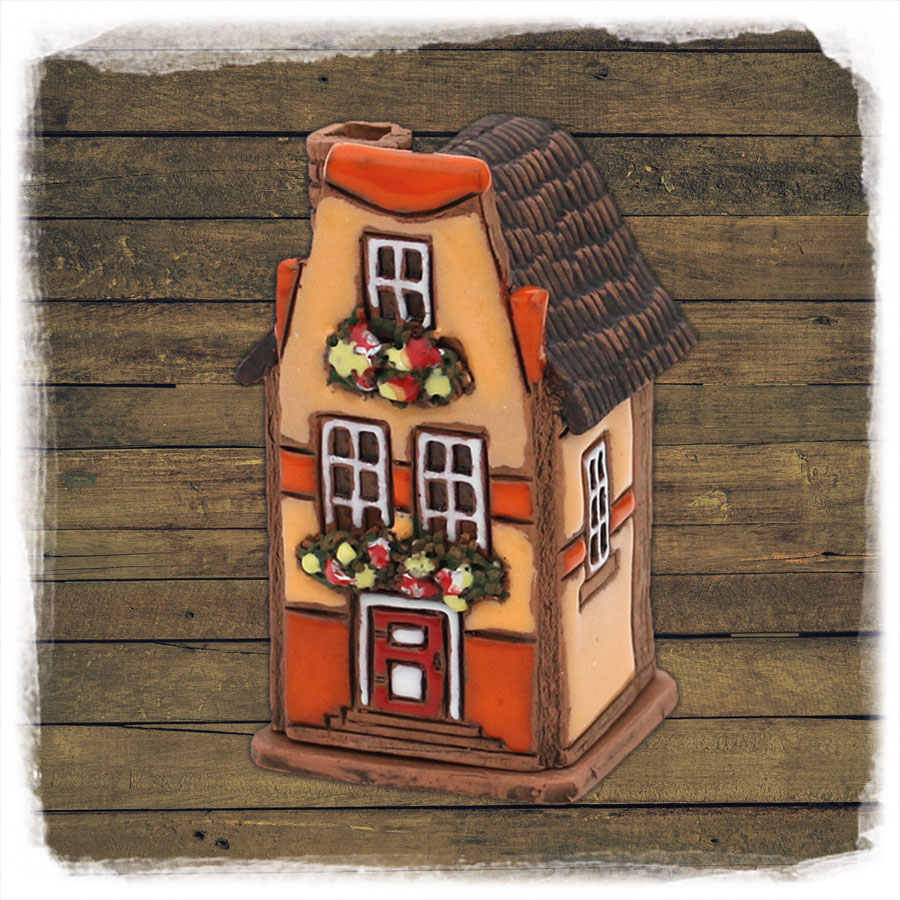 Räucherhaus 'Stadthaus' Keramik 5x4,5x8cm