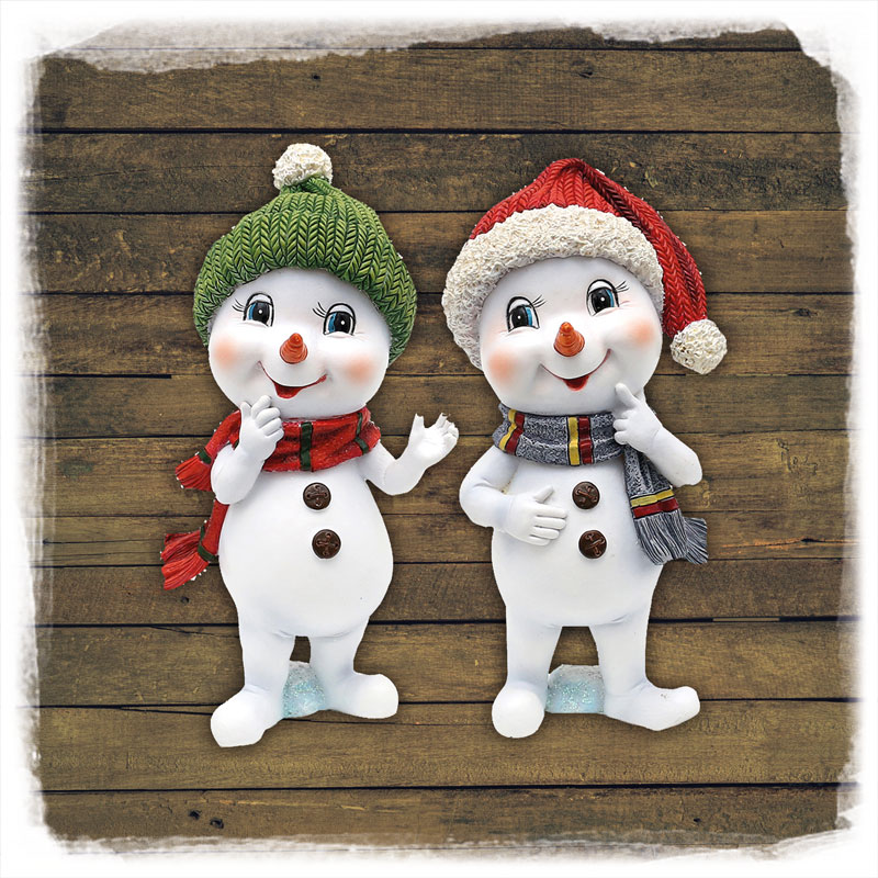 Schneekinder 'Mütze und Schal' stehend 19cm