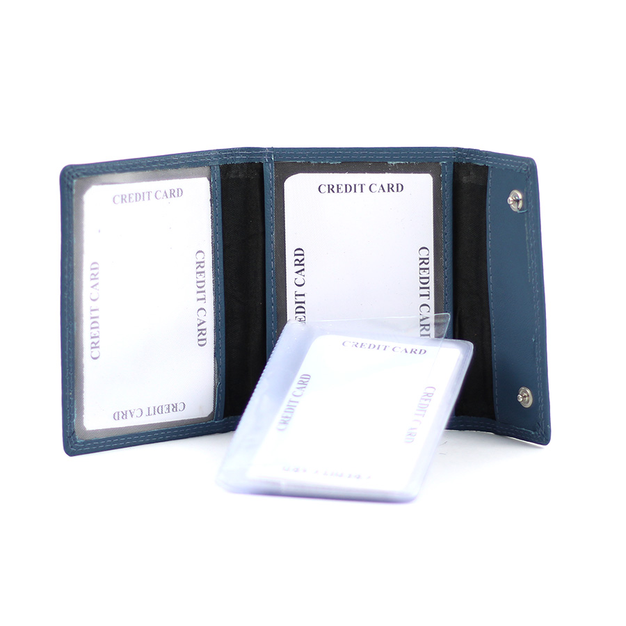 Karten - Ausweishülle blau Ziegenleder 10x7,5x1,5 cm