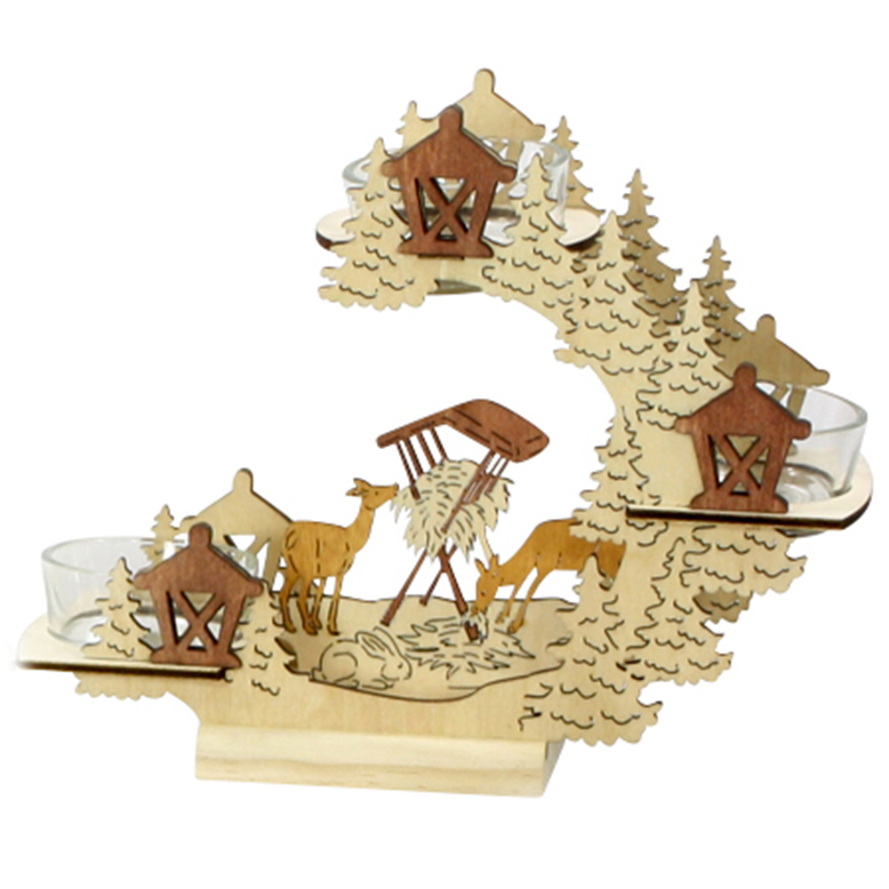 Teelichthalter Laserbogen '19x16cm'
