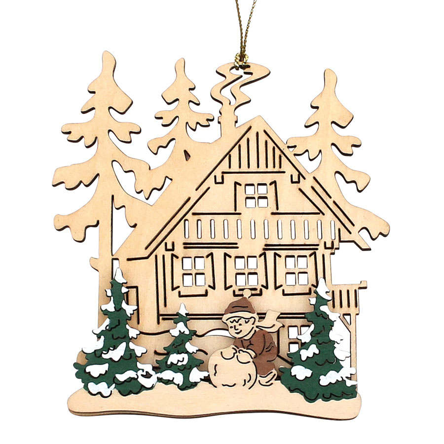 Baumbehang im winterlichen Design 8x1x10cm Holz