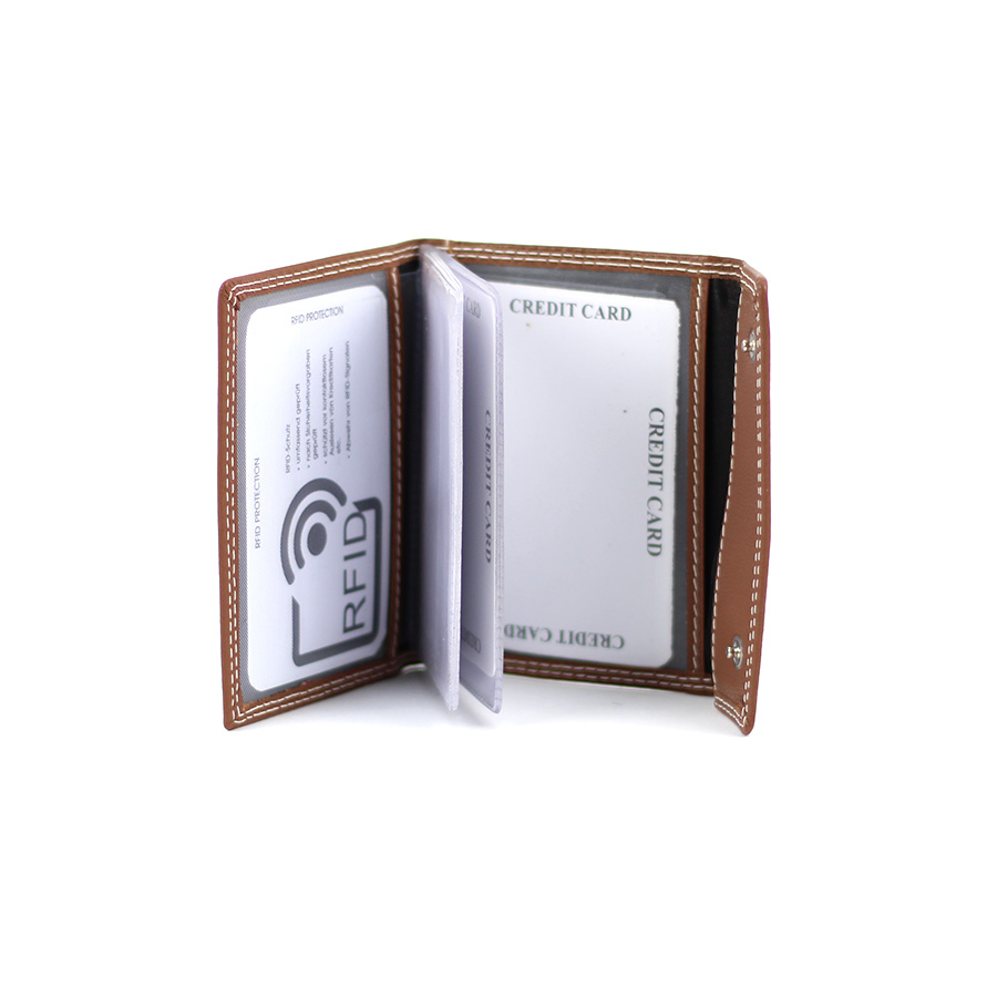 Karten - Ausweishülle braun Ziegenleder 10x7,5x1,5 cm