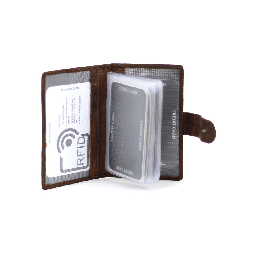 Karten - Ausweishülle braun Büffelleder 7,5x11,5x2 cm