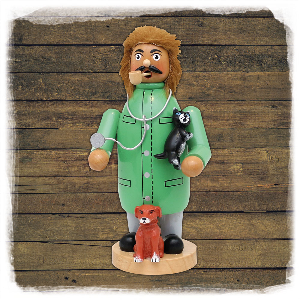 'Tierarzt' Räuchermann mit Hund & Katze (20cm)