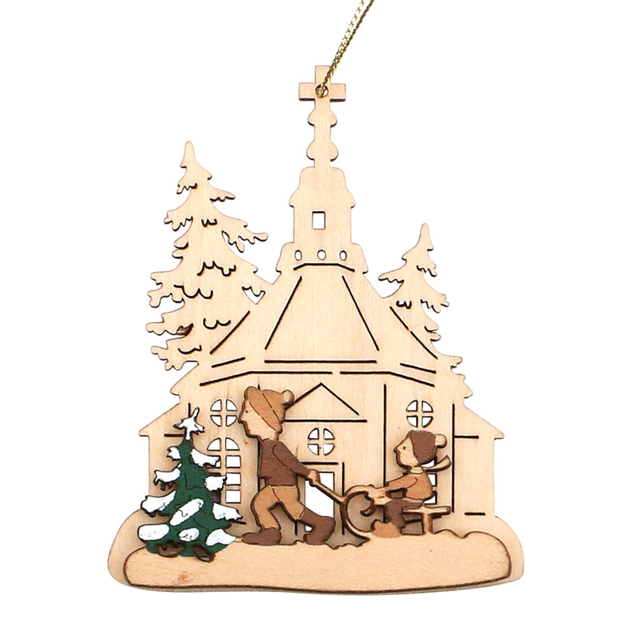 Baumbehang im winterlichen Design 8x1x10cm Holz
