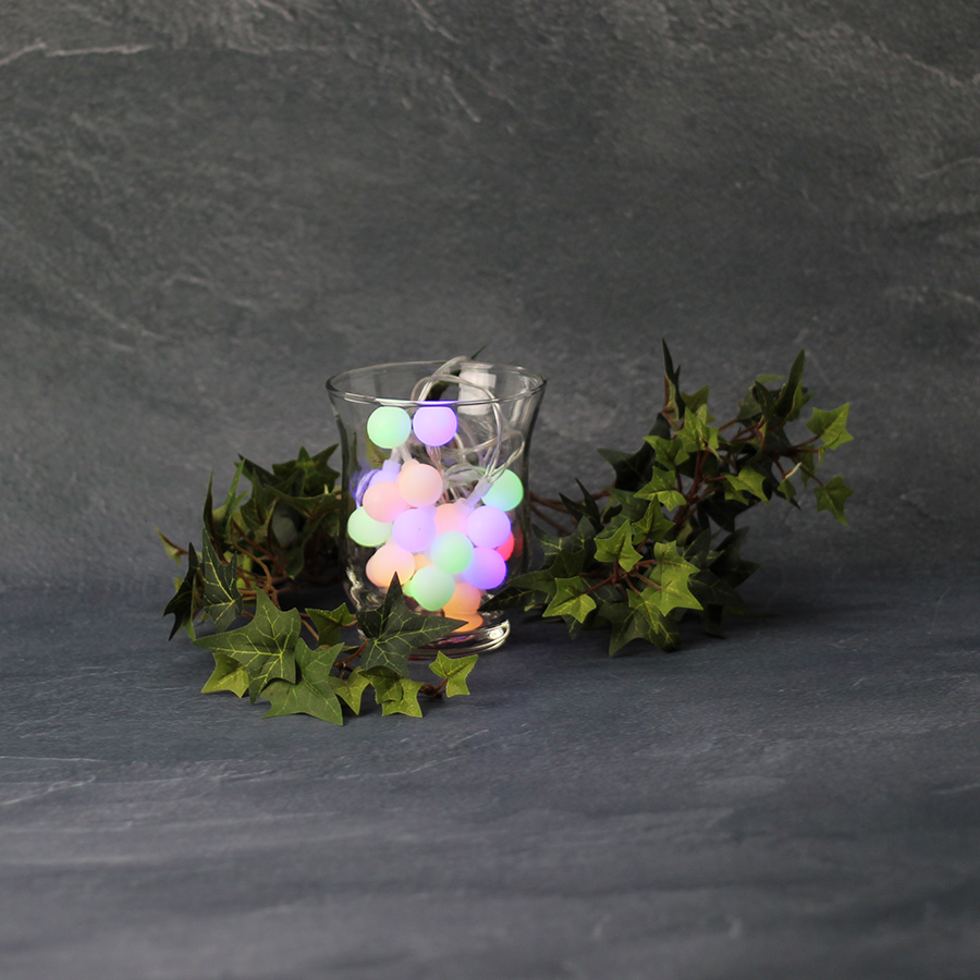 Lichterkette Party small '20 Kugeln' Timer multicolor