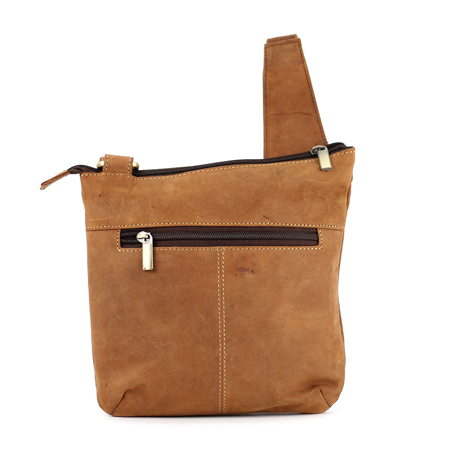 Cross Bag Handtasche femininer Look hellbraun Büffelleder