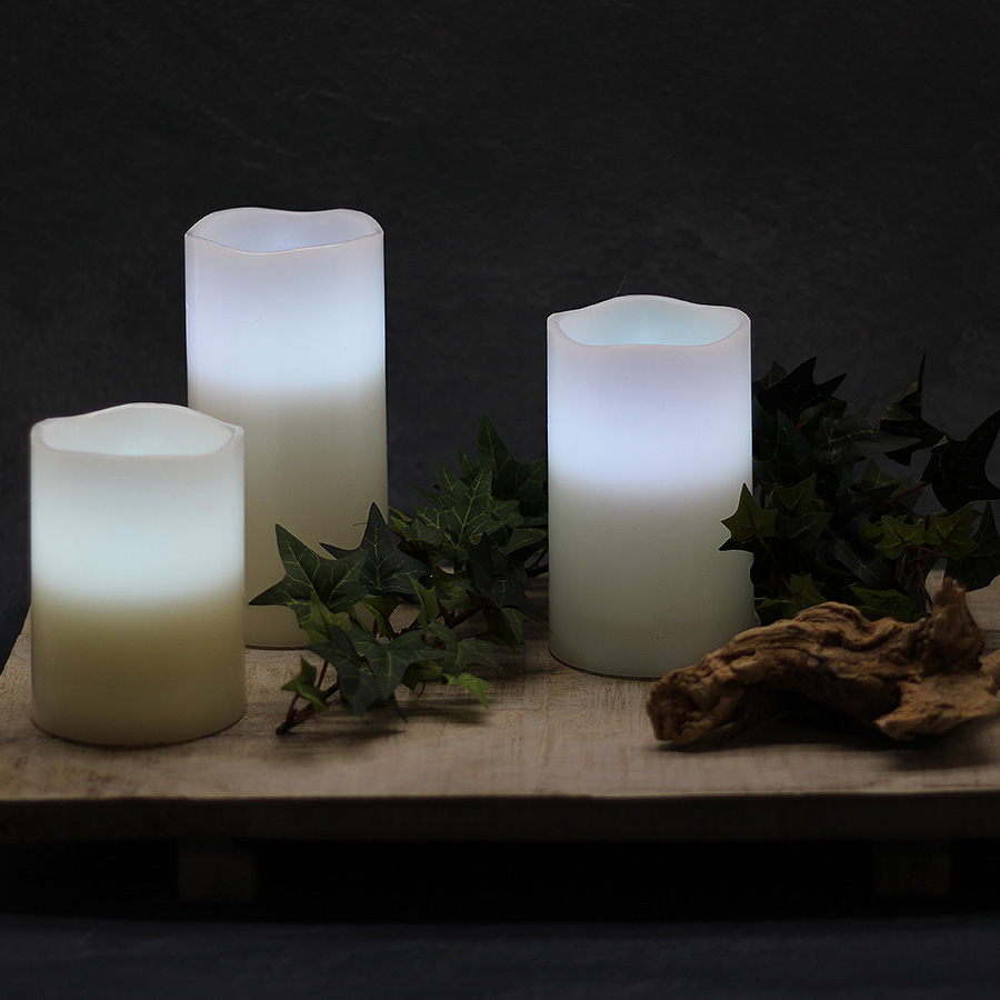 Kerzen LED Echtwachs mit Farbwechsel '3er Set'
