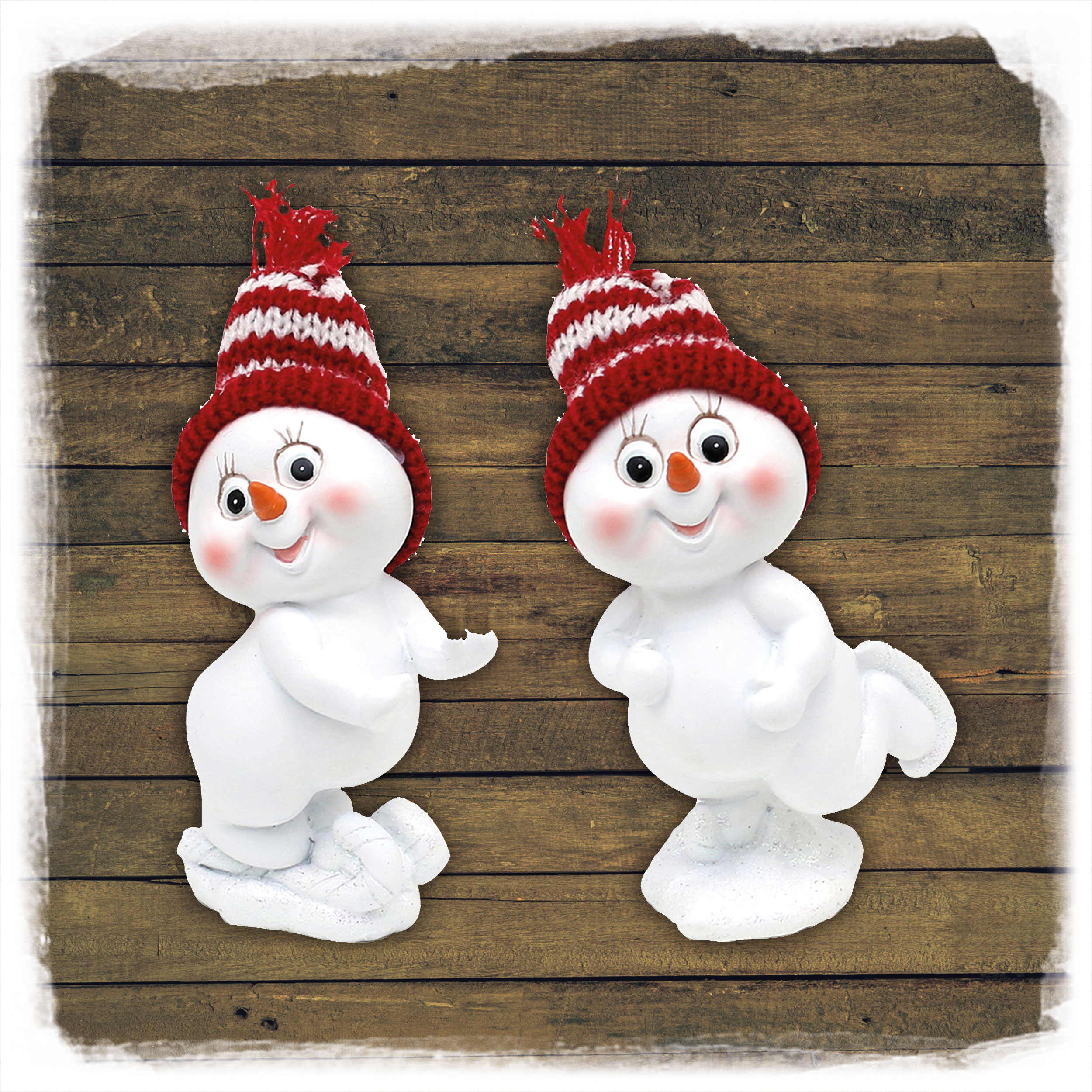 Schneekinder 'Mütze rot-weiß'  stehend 10cm
