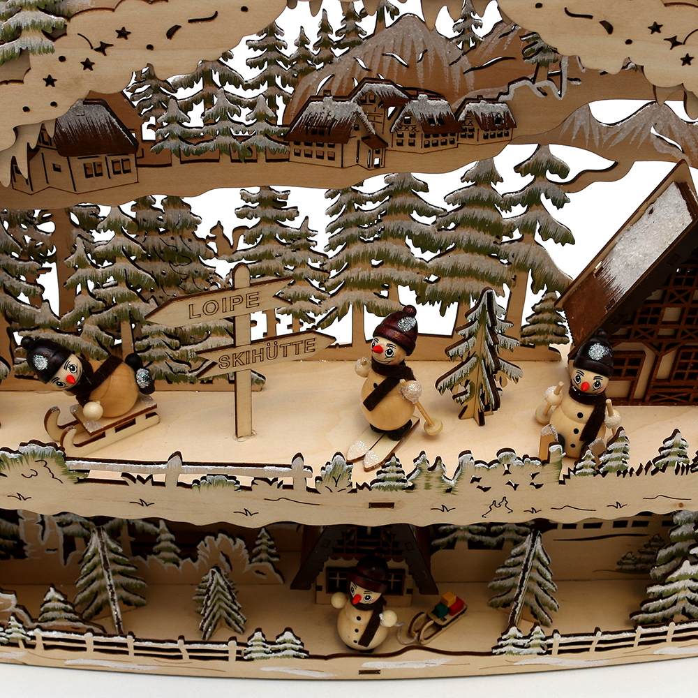 Schwibbogen mit Bank 'Winterspaß' 45cm breit