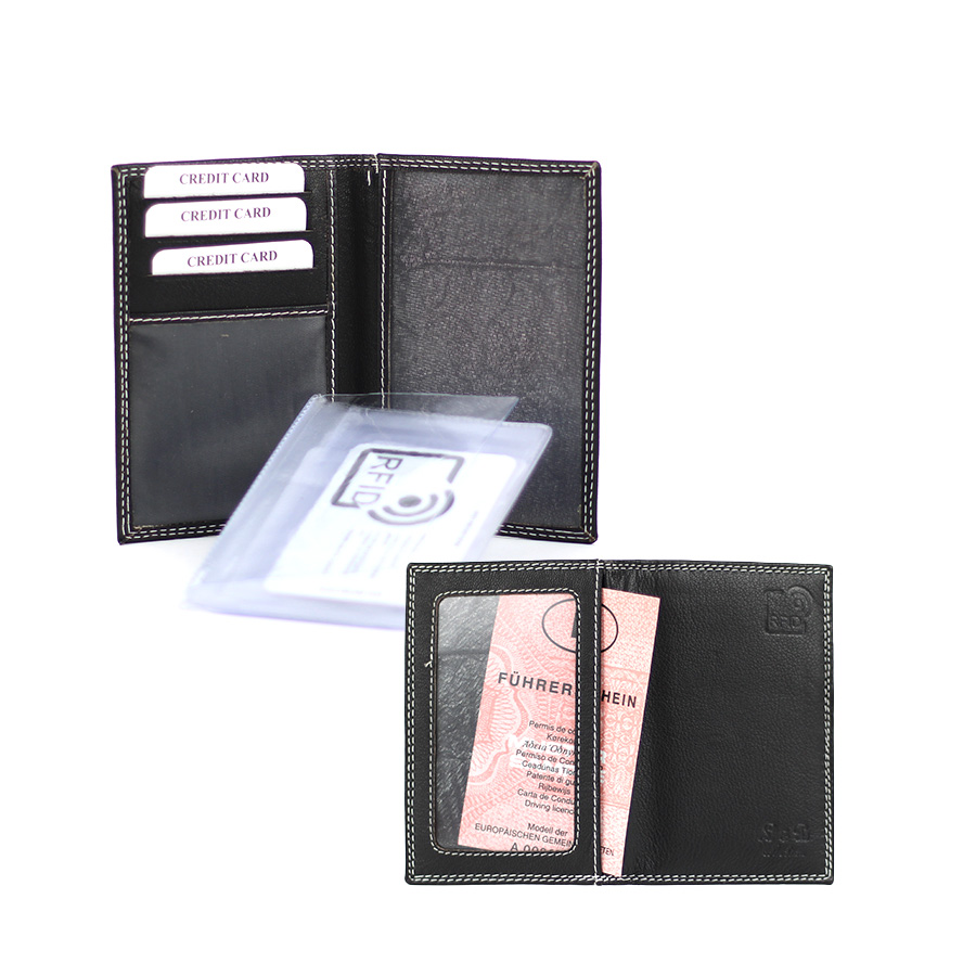 Karten - Ausweishülle dunkelbraun aus Ziegenleder 8,5x12x0,8 cm