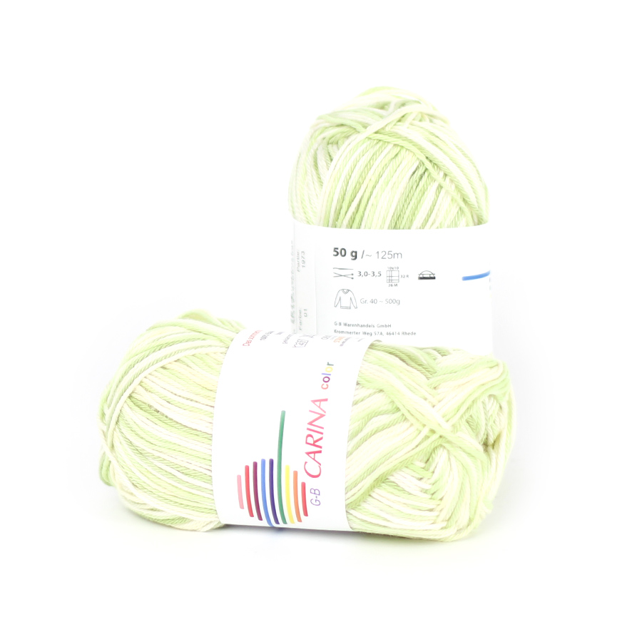 Strickwolle Carina Color grün-gelb-meliert Nr.01 '50 g'