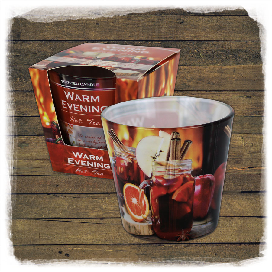 Duftkerze im Glas - Warm Evening mit dem Duft 'Mulled Wine' oder 'Hot Tea'