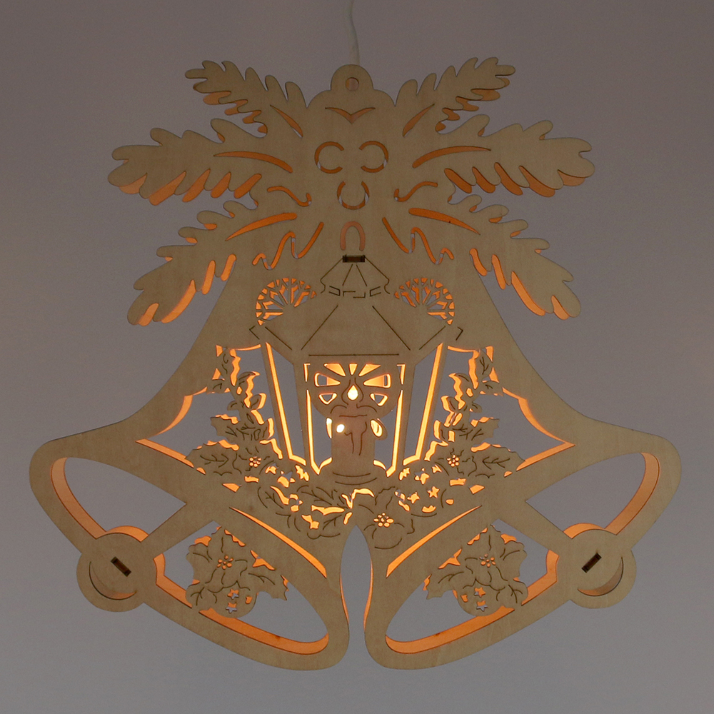 Fensterbild Doppelglocke mit Laterne (beleuchtet)