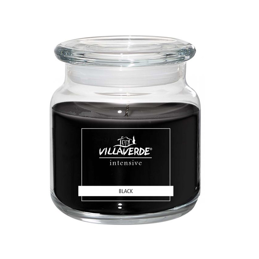 Duftkerze im Glas mit Deckel Black Ø10cm 'VillaVerde'
